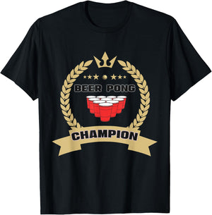 Beer Pong Champion Tournament Master Team Legend Champ T-Shirt - T-Shirt | Black