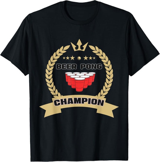 Beer Pong Champion Tournament Master Team Legend Champ T-Shirt - T-Shirt | Black