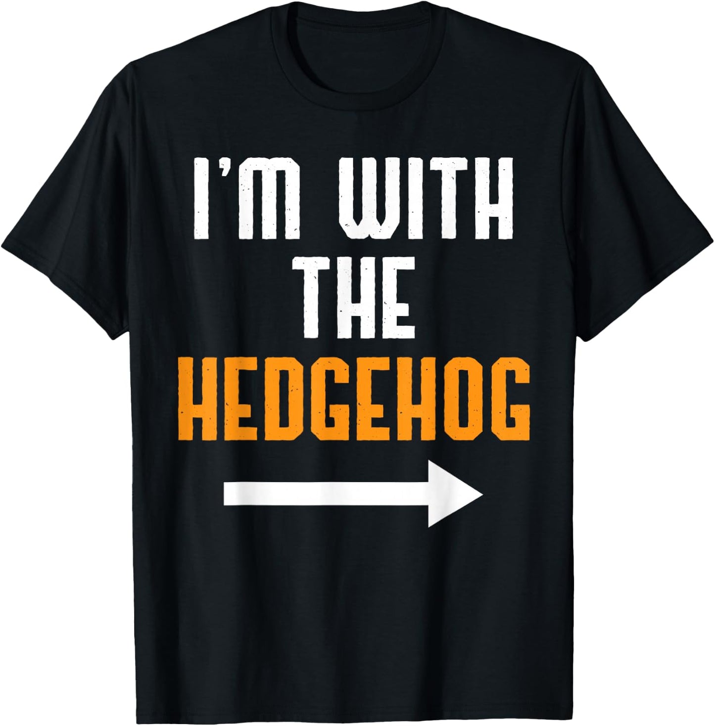 I'm With The Hedgehog Costume Funny Halloween Couple T-Shirt - T-Shirt | Black