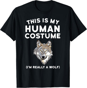 This is My Human Costume I'm Really a Wolf Shirt Men Kids T-Shirt - T-Shirt | Black