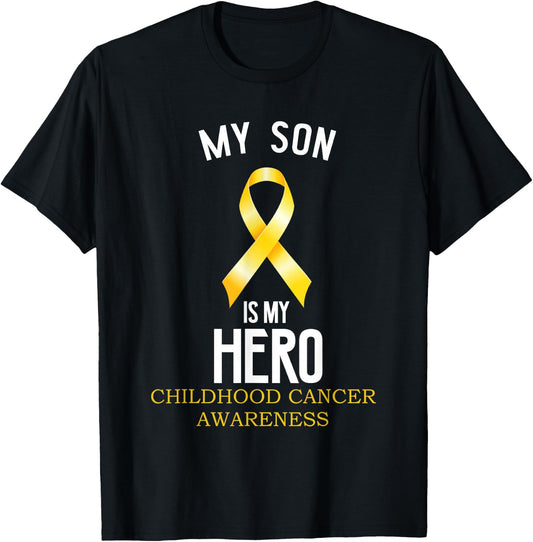 Childhood cancer awareness My Son is my hero T-Shirt - T-Shirt | Black