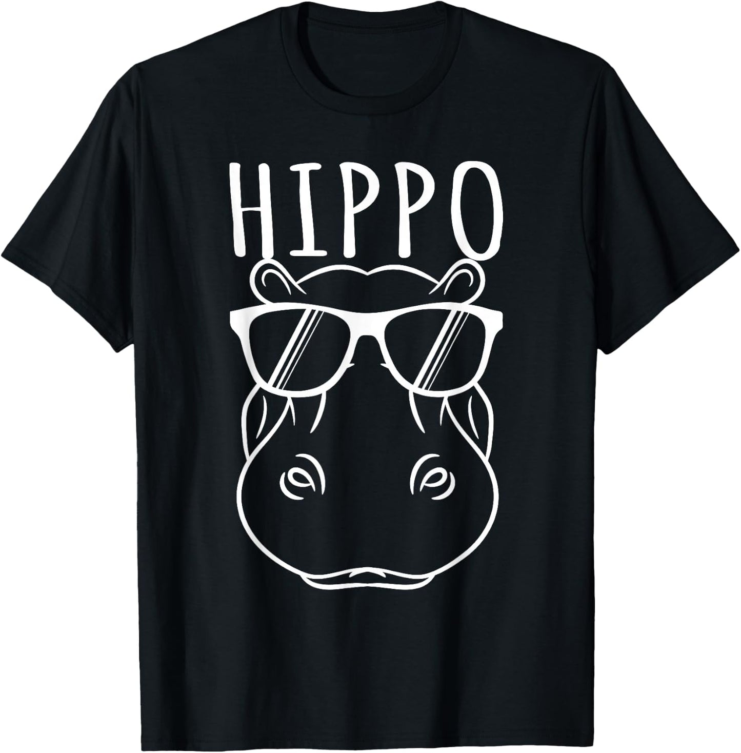 Hippopotamus Design - Cool And Awesome Hippo In Sunglass T-Shirt - T-Shirt | Black