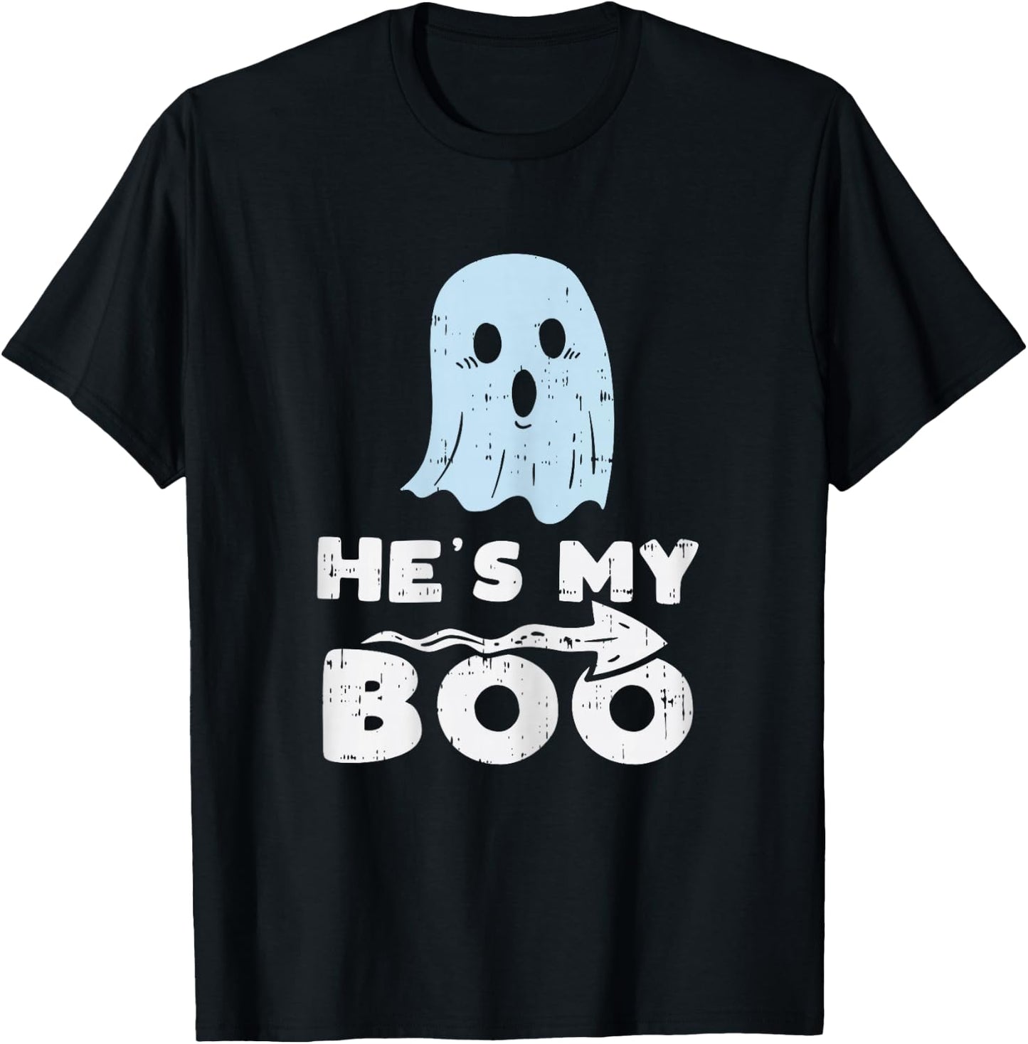 Hes My Boo Cute Matching Couple Halloween Costume Girlfriend T-Shirt - T-Shirt | Black