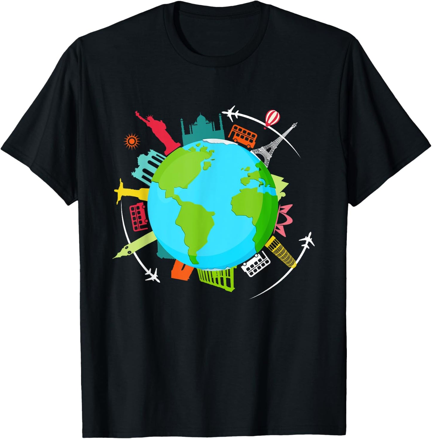 World Traveler shirt Gifts for International World Travelers T-Shirt - T-Shirt | Black