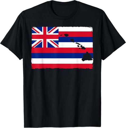 Hawai'i The Aloha State Flag by Hawaii Nei All Day T-Shirt - T-Shirt | Black
