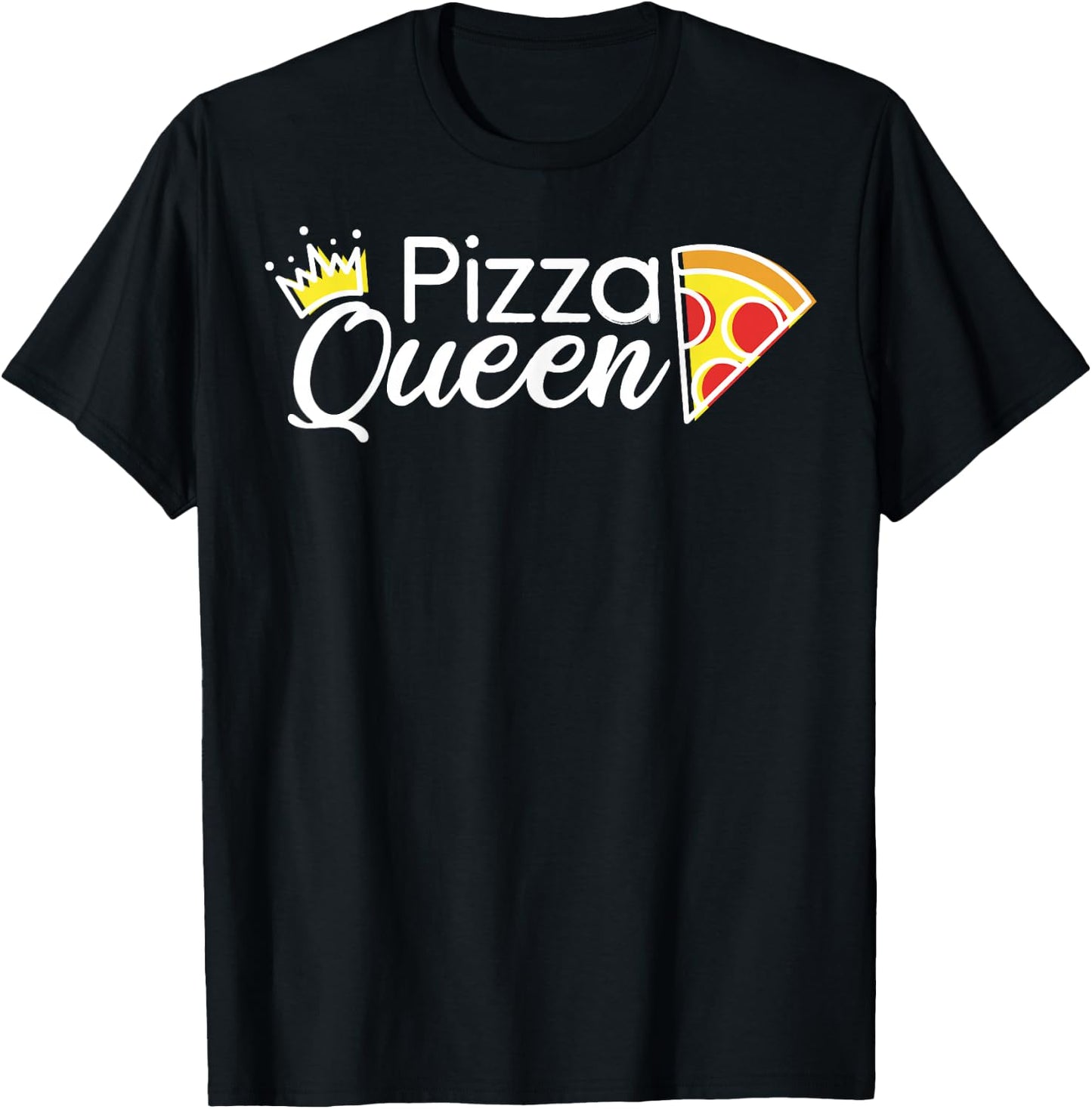 Pizza Queen Gift Girls Women Female Pizza Lover T-Shirt - T-Shirt | Black
