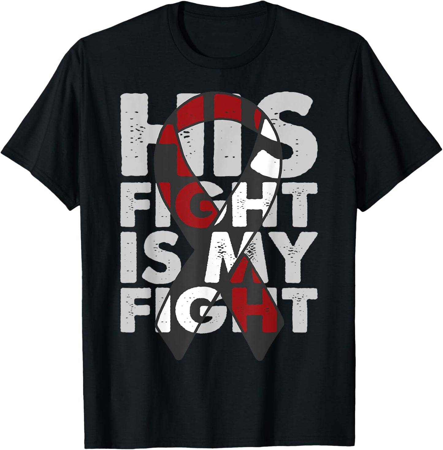 Laryngeal Cancer His Fight Is My Fight Awareness T-Shirt - T-Shirt | Black