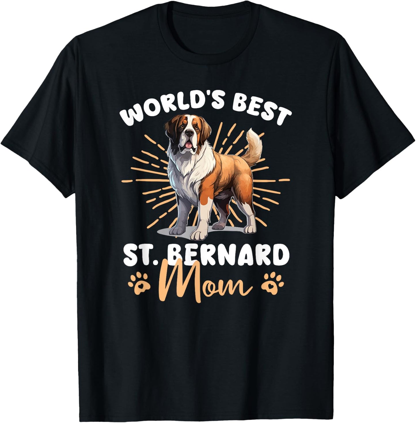 St. Bernard Groovy World's Best St. Bernard Mom T-Shirt - T-Shirt | Black