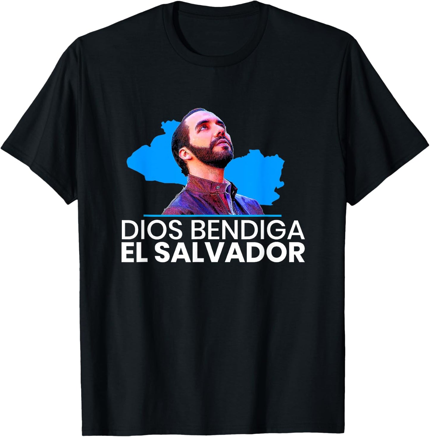 Dios Bendiga El Salvador, Nayib Bukele Presidente T-Shirt - T-Shirt | Black