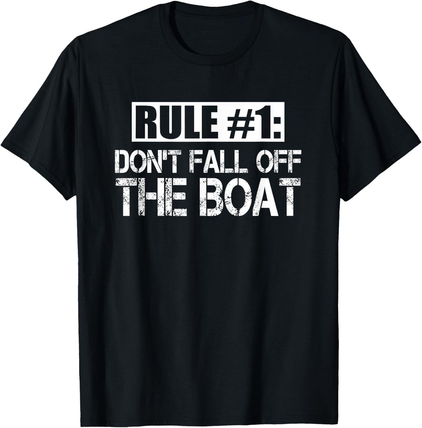 Rule 1 Don't Fall Off The Boat Funny Cruise Ship T-Shirt - T-Shirt | Black