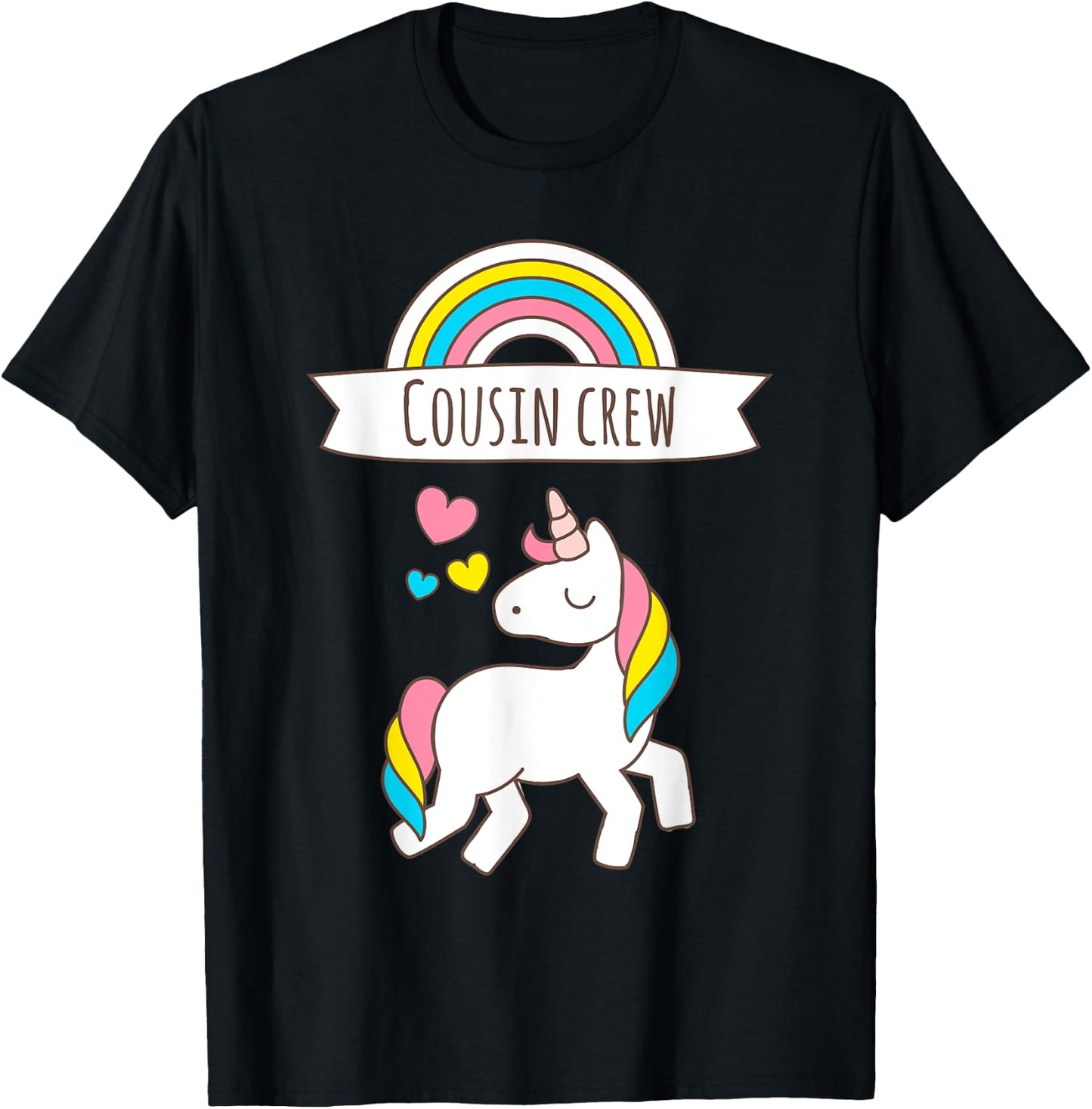 Crazy Cousin Crew Reunion Unicorn T Shirt Funny T-Shirt - T-Shirt | Black