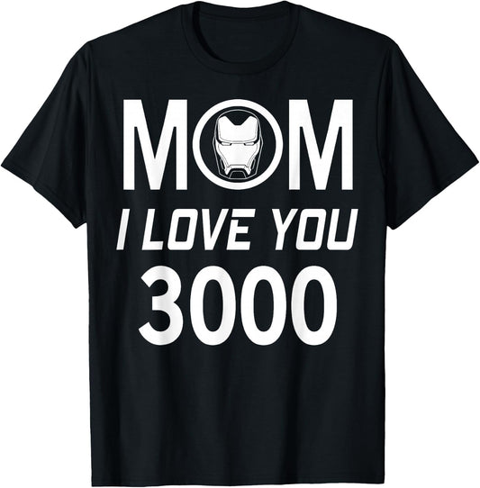 Marvel Iron Man Mom I Love You 3000 Mother's Day T-Shirt - T-Shirt | Black