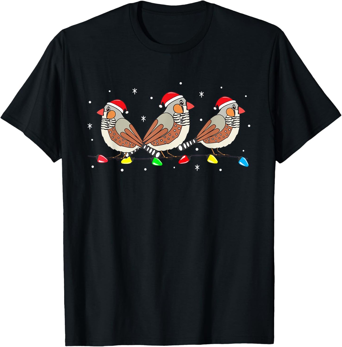 Zebra Fink Bird Christmas Funny Gift T-Shirt - T-Shirt | Black