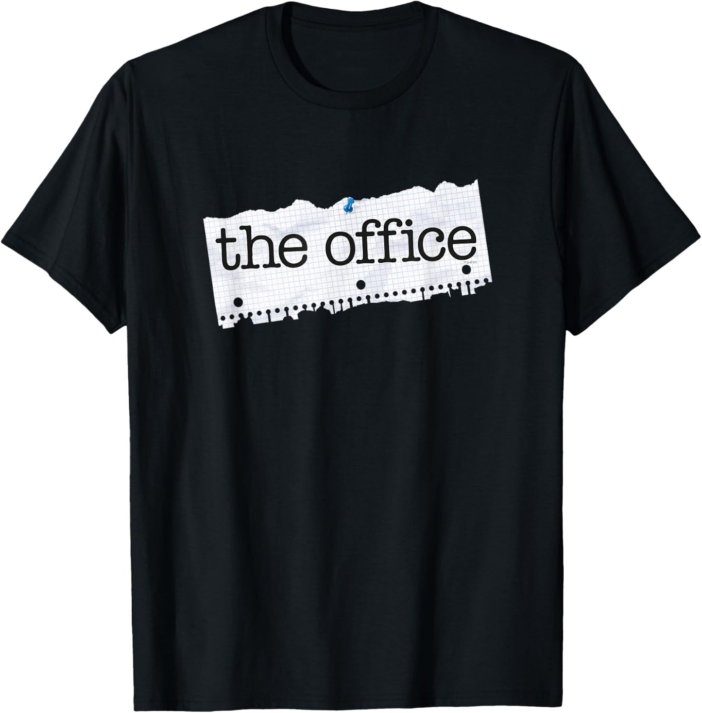 NBC The Office Paper Logo Standard - -Adults, Blue, Small, Short Sleeve T-Shirt - T-Shirt | Black