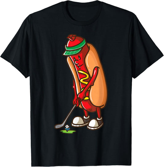 Golf Game Hot Dog Golf Gifts Shirts Boys T-Shirt - T-Shirt | Black