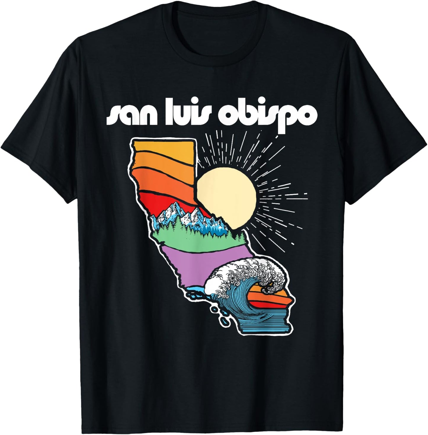 San Luis Obispo California Outdoors Retro Nature Graphic T-Shirt - T-Shirt | Black