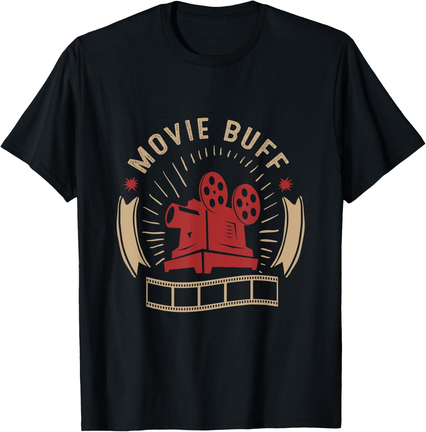 Movie Buff Vintage Cinema T-Shirt - T-Shirt | Black
