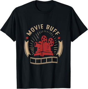 Movie Buff Vintage Cinema T-Shirt - T-Shirt | Black