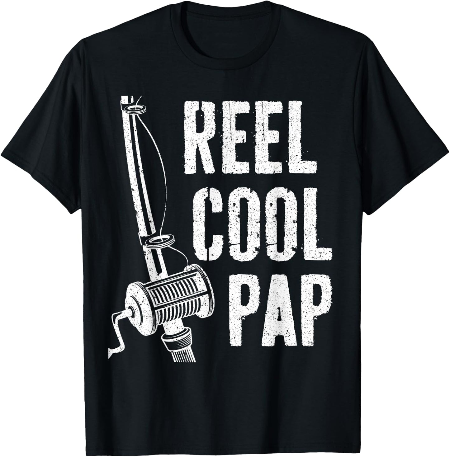 Reel Cool Pap Shirt Men Fisherman Fathers Day T-Shirt - T-Shirt | Black