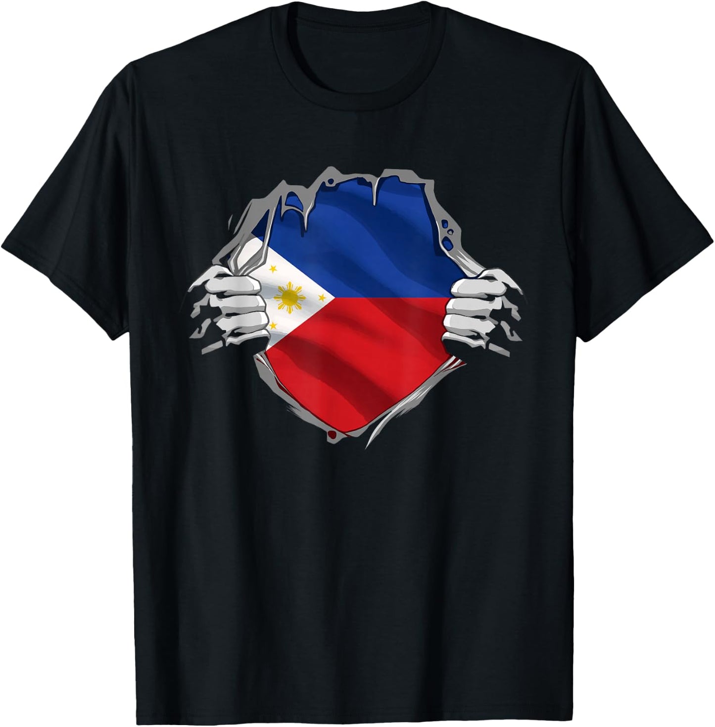 Filipino Flag Sun Philippines Shirt Filipina Pinoy Pride T-Shirt - T-Shirt | Black