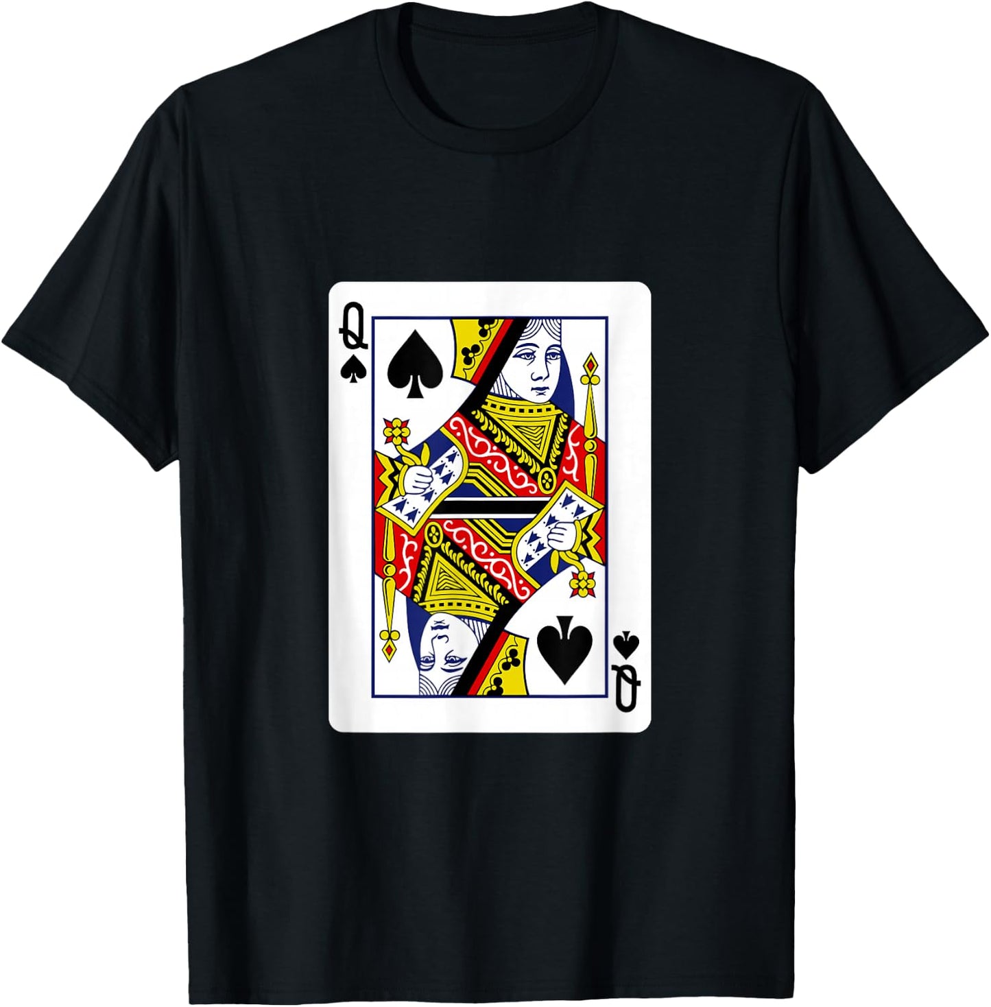 Queen of Spades Playing Cards T-Shirt - T-Shirt | Black