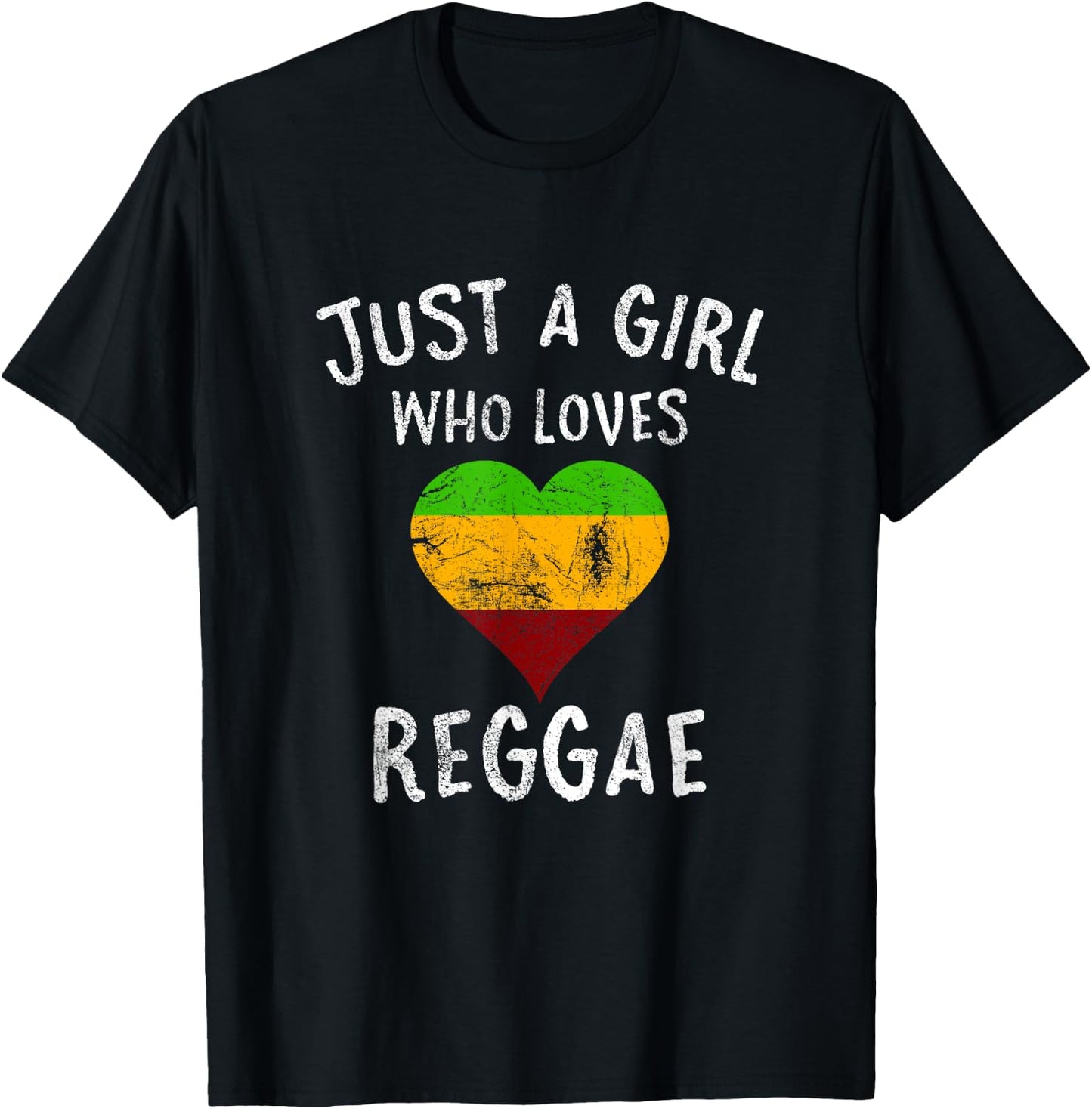Just A Girl Who Loves Reggae Music Retro Vintage T-Shirt - T-Shirt | Black