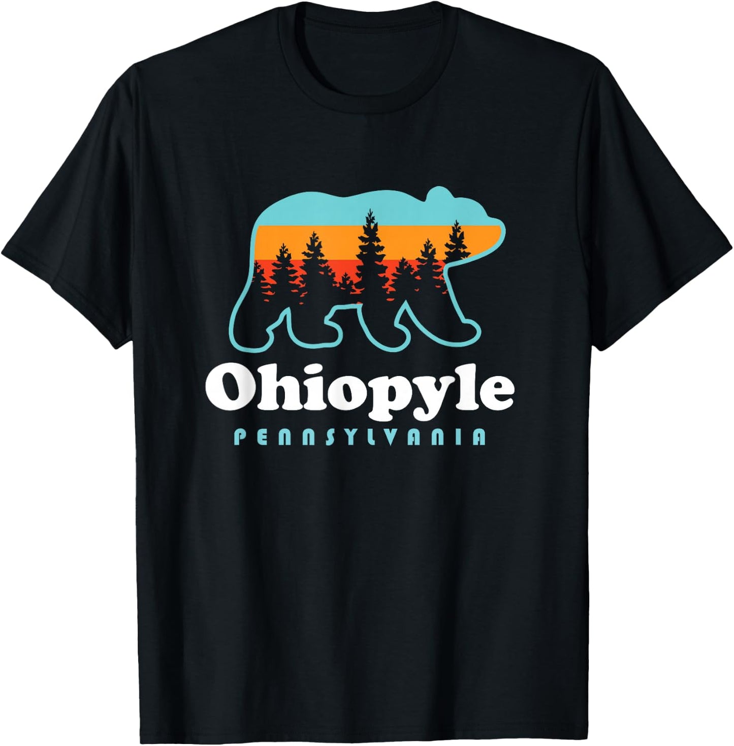 Ohiopyle State Park Pennsylvania Bear Retro Vintage T-Shirt - T-Shirt | Black
