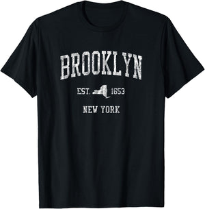 Brooklyn New York NY Vintage Sports Design NYC T-Shirt - T-Shirt | Black