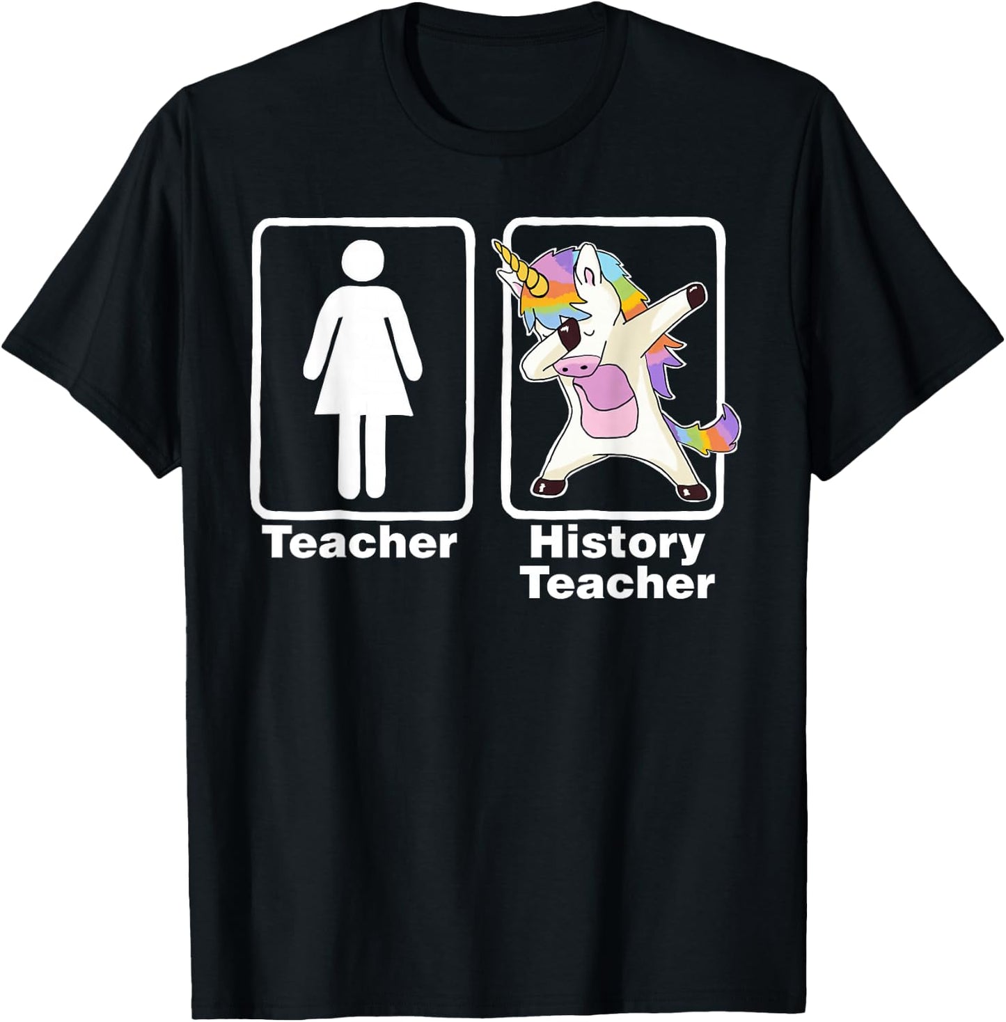 Funny Unicorn History Teacher History Teacher Gifts T-Shirt - T-Shirt | Black