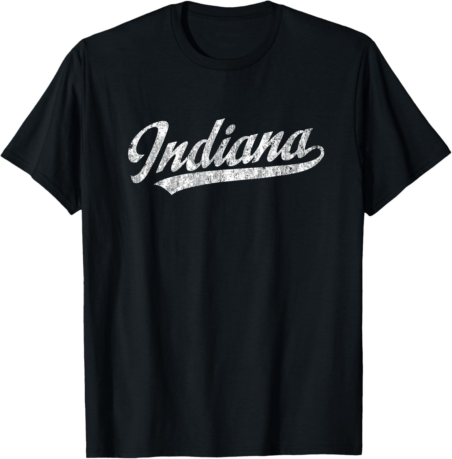 Indiana IN Vintage Sports Script Retro T-Shirt - T-Shirt | Black