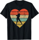 Softball Player Vintage Design Retro Baseball Heart Sport T-Shirt - T-Shirt | Black