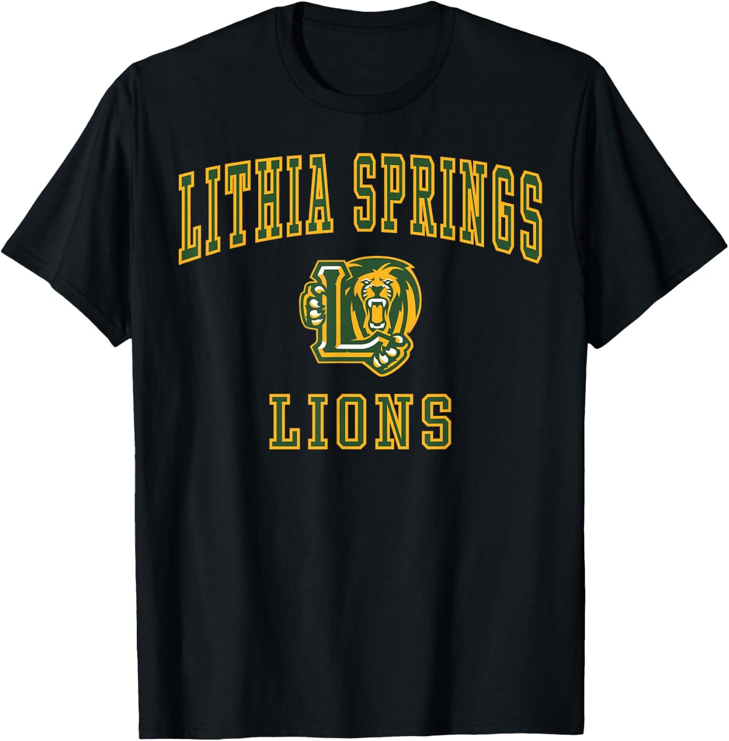 Lithia Springs High School Lions C1 T-Shirt - T-Shirt | Black