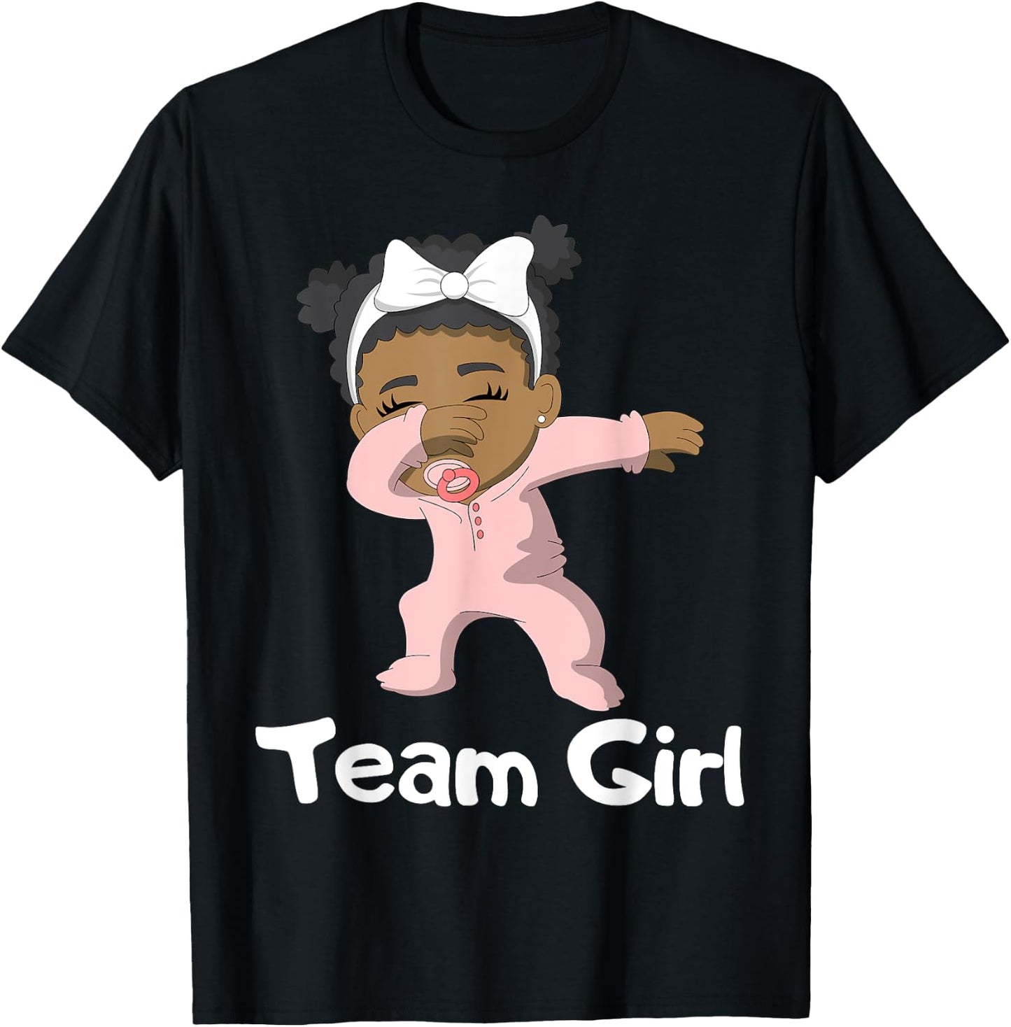 Gender Reveal Party Team Girl Cute Dabbing Black Baby T-Shirt - T-Shirt | Black