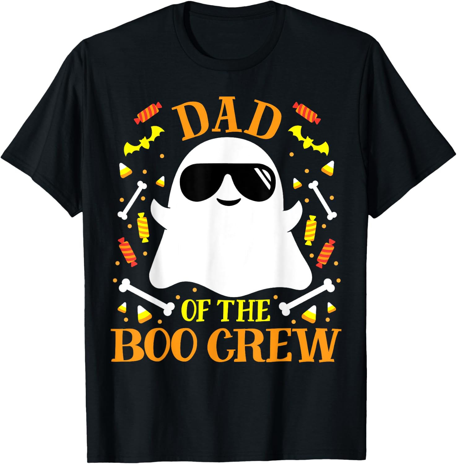Dad Boo Crew Ghost Matching Family Set Group Men's Halloween T-Shirt - T-Shirt | Black