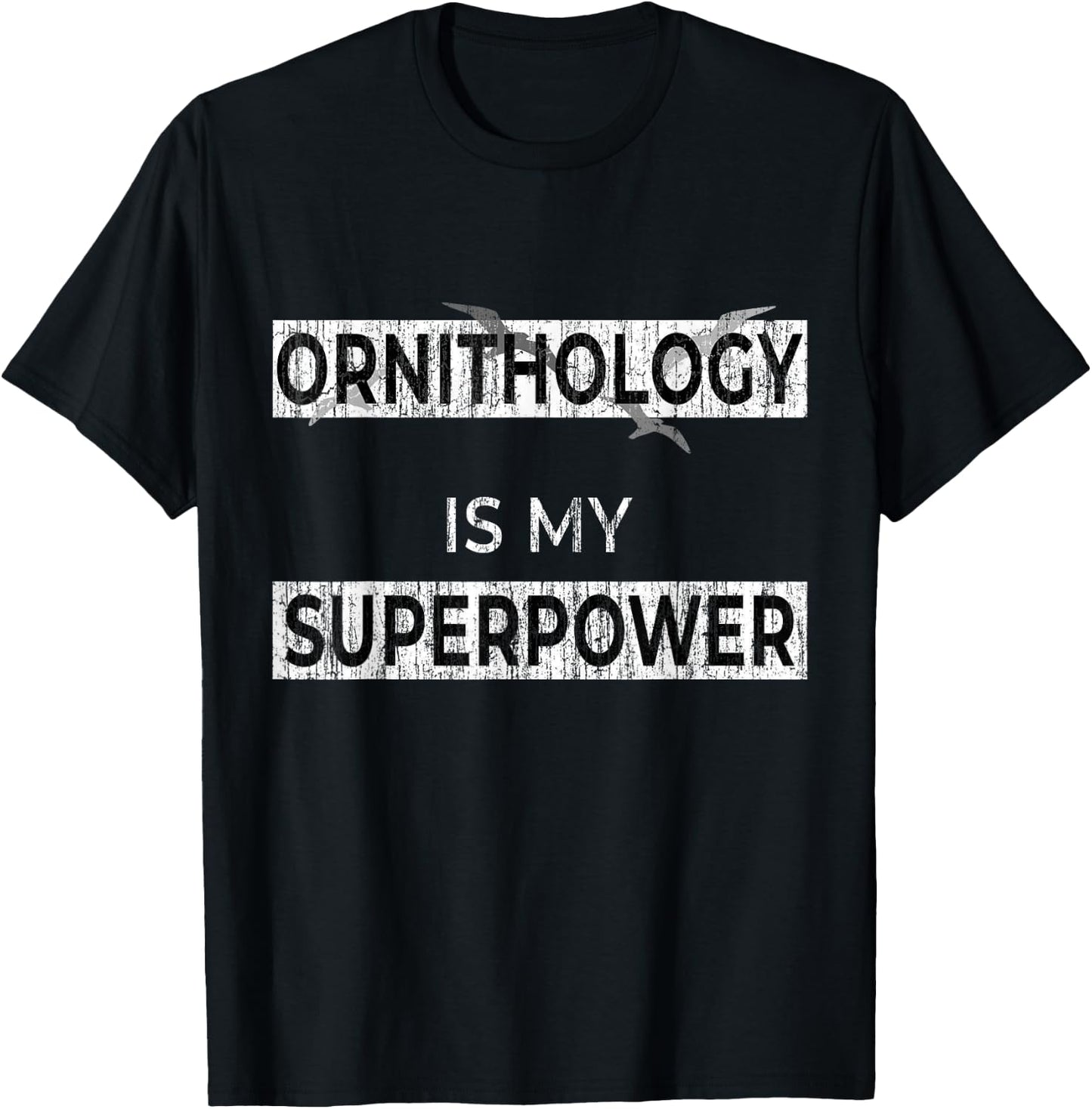 Ornithology Gift Shirt Funny Bird Watching Shirt Distressed T-Shirt - T-Shirt | Black