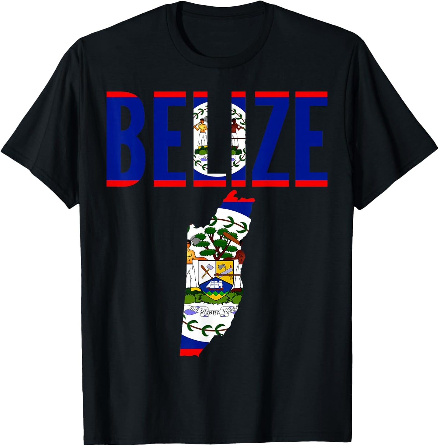 Belizean - Belize Country Map Flag T-Shirt - T-Shirt | Black
