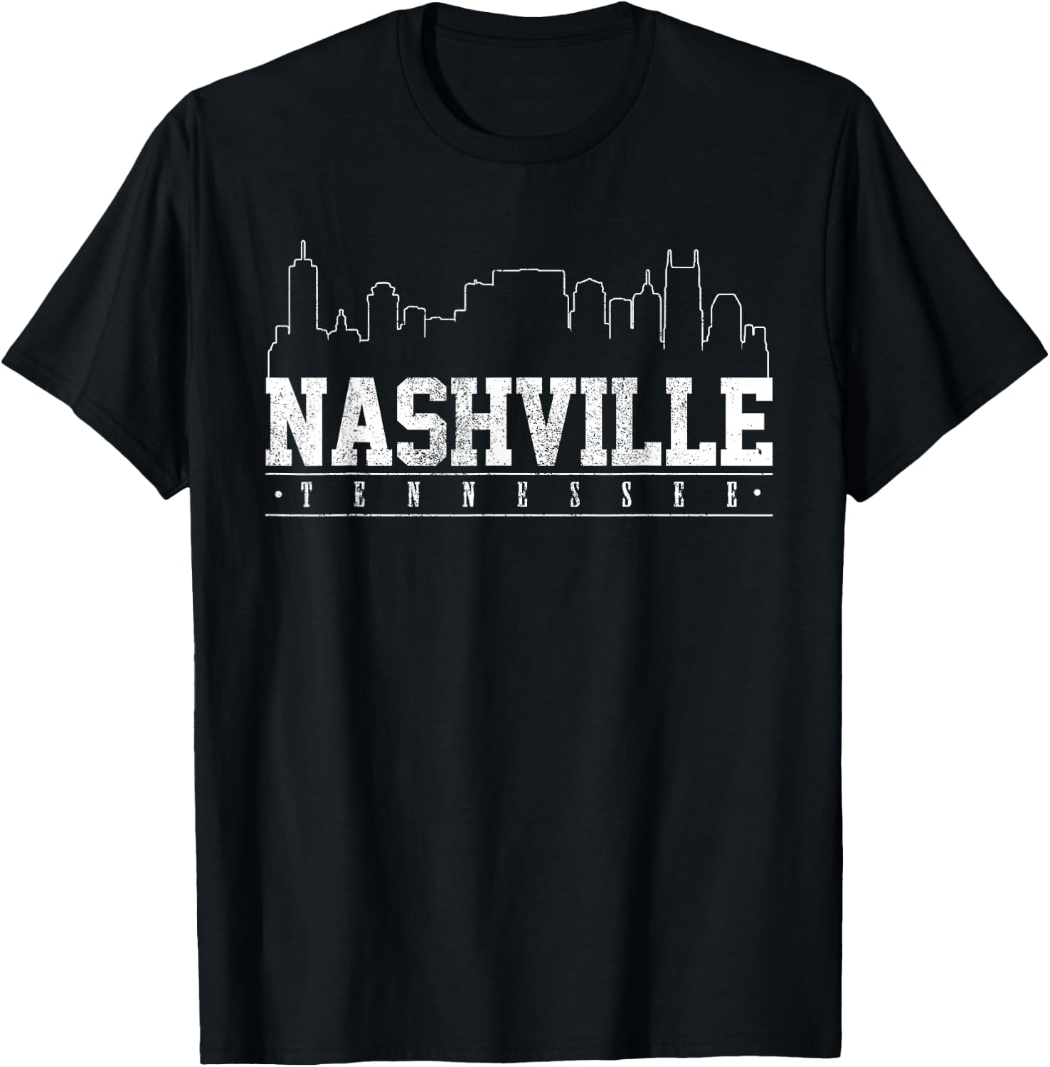 Nashville Tennessee City of Music Skyline T-Shirt - T-Shirt | Black