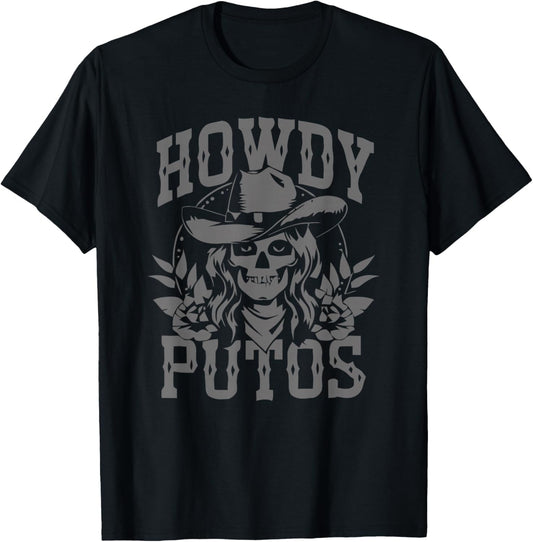 Rodeo humor Howdy Putos novelty T-Shirt - T-Shirt | Black