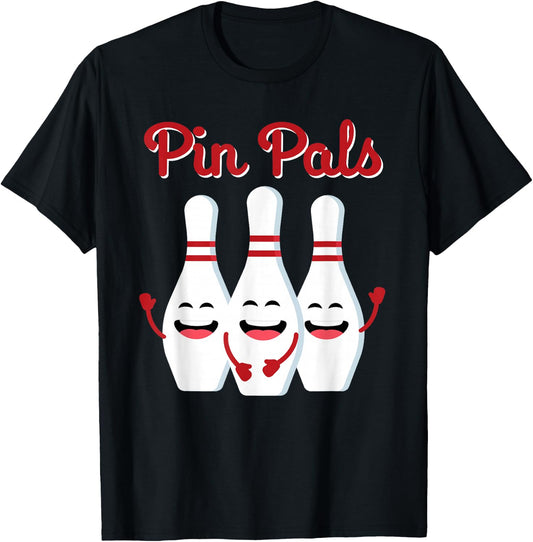 Pin Pals Cute Bowling Shirt Women and Kids T-Shirt - T-Shirt | Black