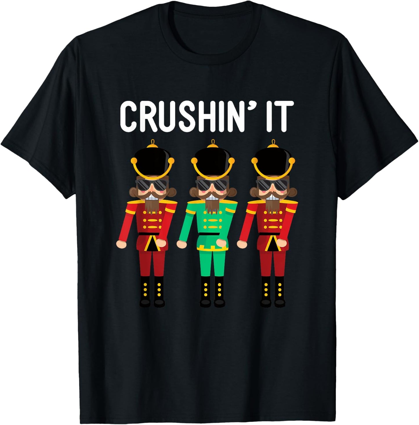 Crushin It Flossing Nutcracker Christmas Dance T-Shirt - T-Shirt | Black