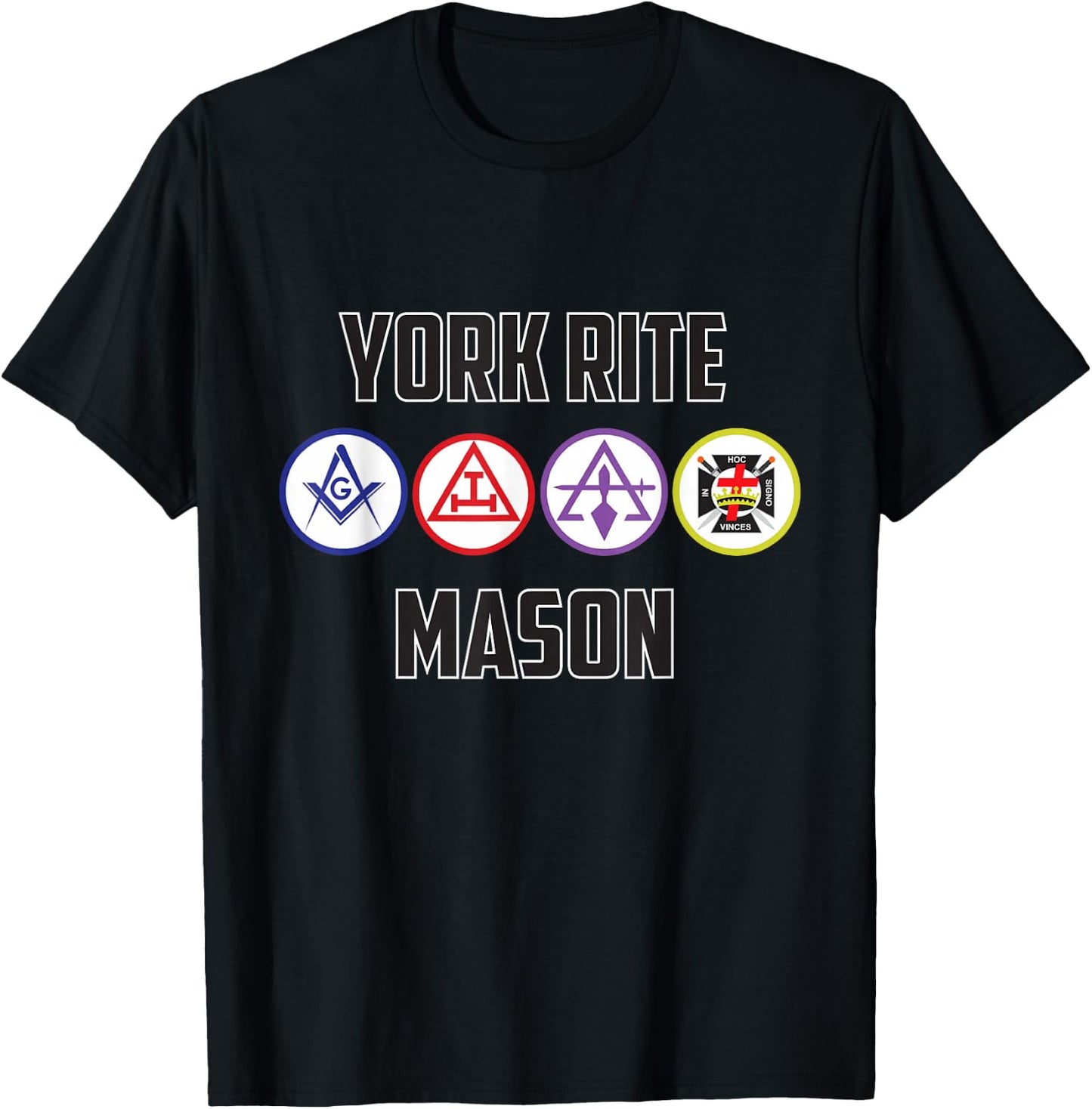 York Rite Mason T Shirt Masonic T-Shirt - T-Shirt | Black