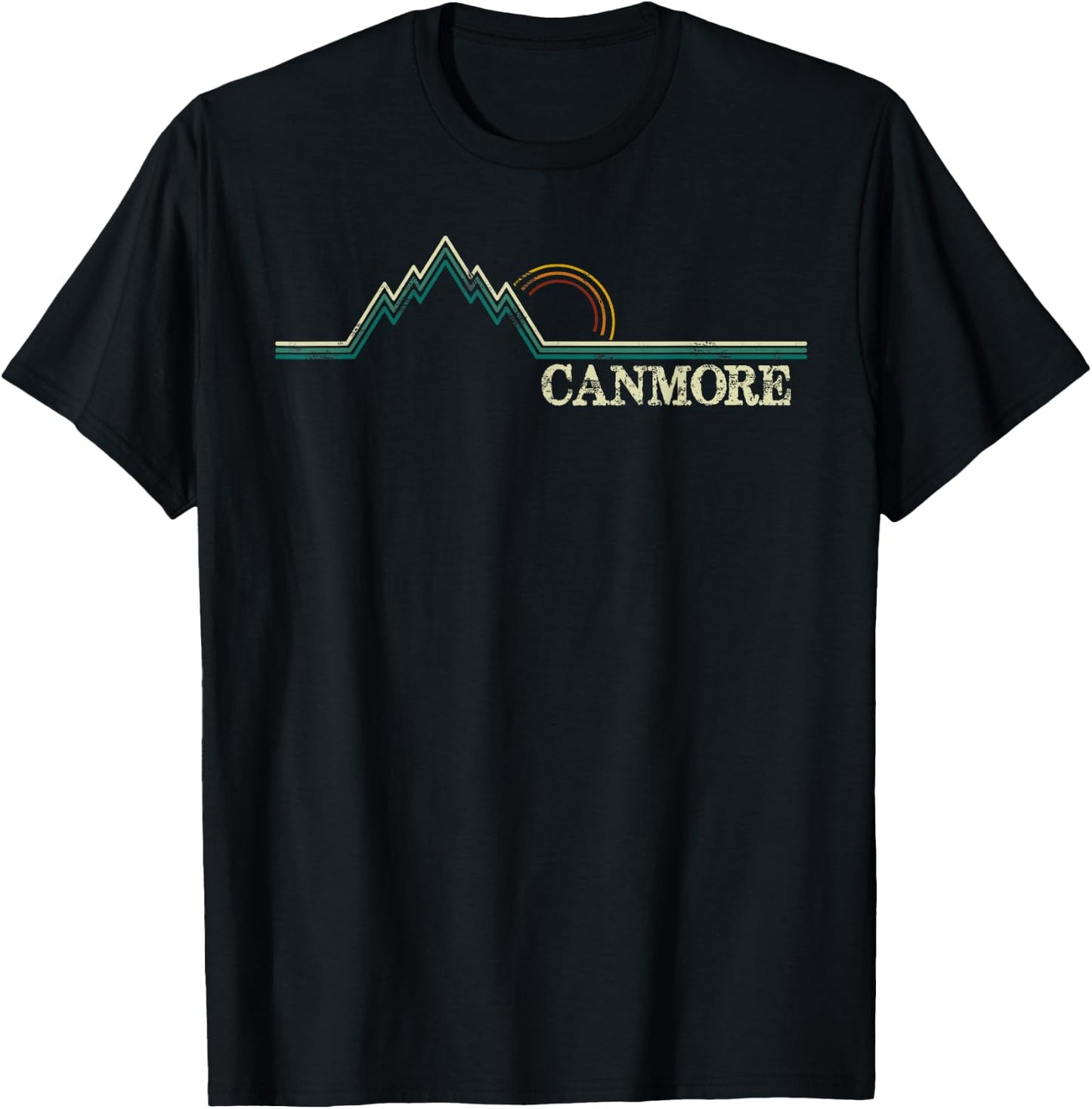 Canmore Canada Adventure Mountain T-Shirt - T-Shirt | Black