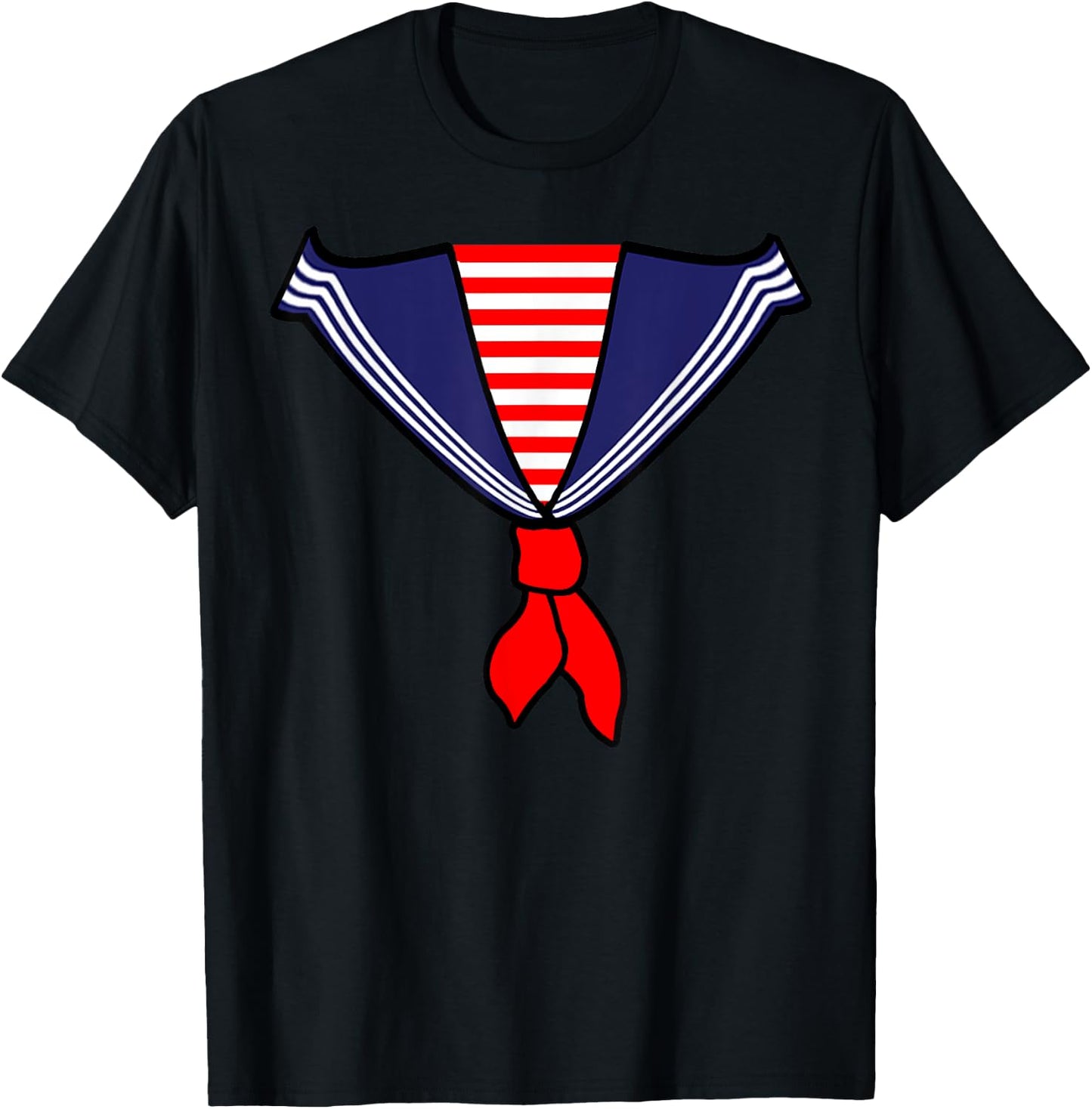 Retro Deckhand Nautical Sailor Halloween Fancy Dress Costume T-Shirt - T-Shirt | Black