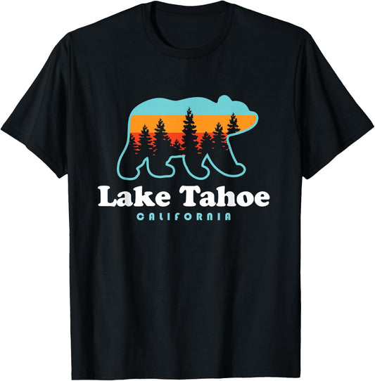 Lake Tahoe California Bear Mountains Hiking T-Shirt - T-Shirt | Black
