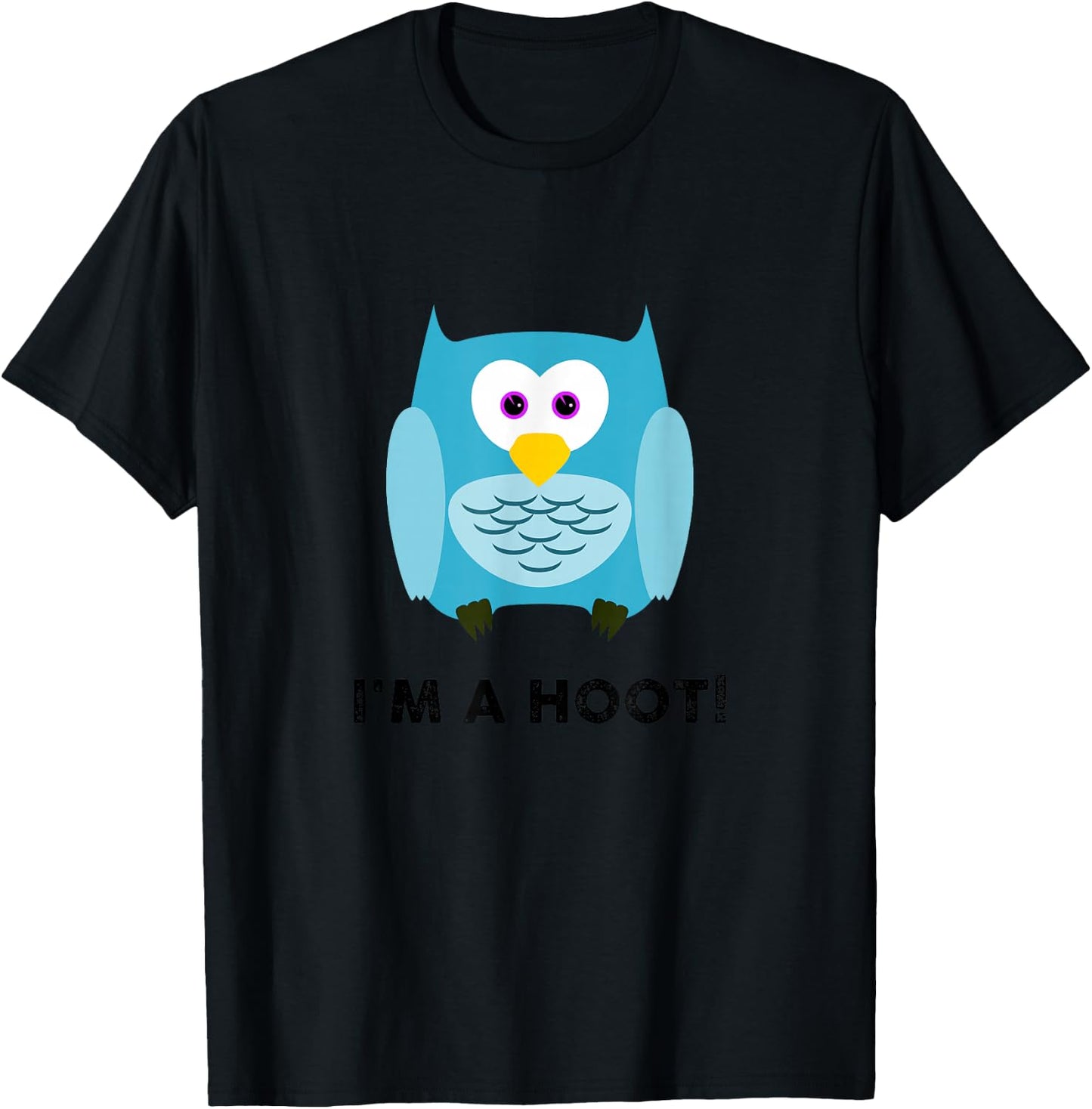Owl I'm a Hoot Graphic Novelty T-Shirt - T-Shirt | Black