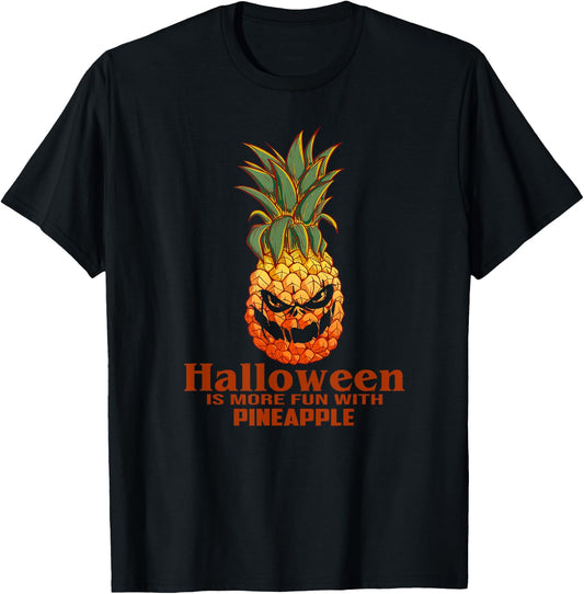 Scary Halloween Pineapple Pumpkin Fun Costume T-Shirt - T-Shirt | Black