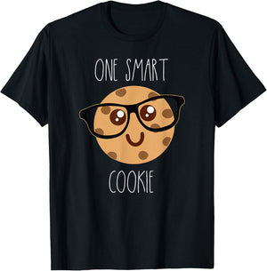 Cute One Smart Cookie Wearing Glasses T-Shirt - T-Shirt | Black