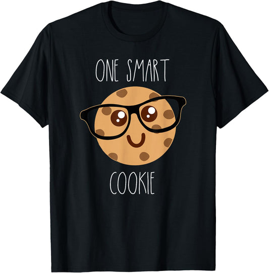 Cute One Smart Cookie Wearing Glasses T-Shirt - T-Shirt | Black