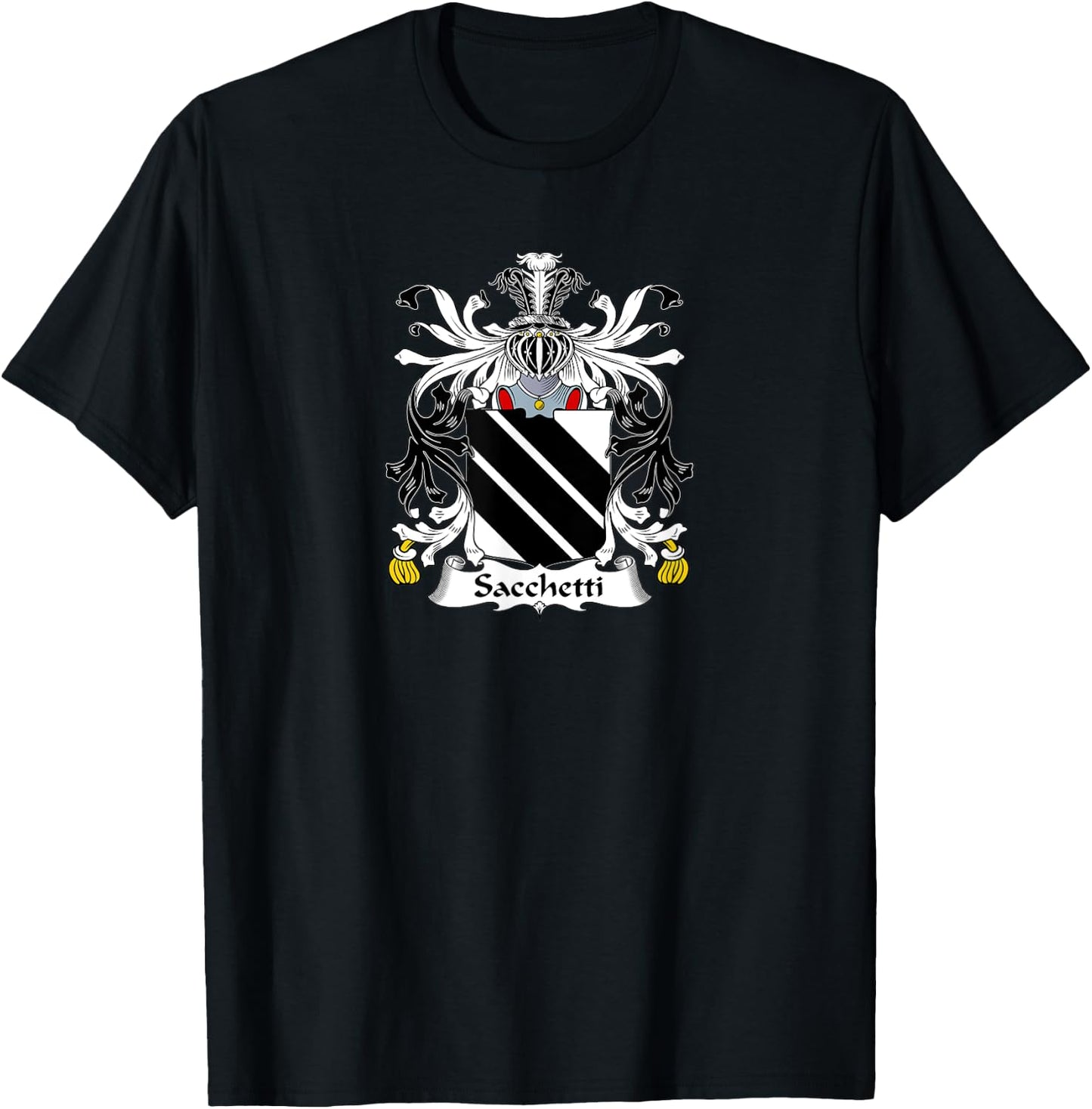 Sacchetti Coat of Arms - Family Crest T-Shirt - T-Shirt | Black