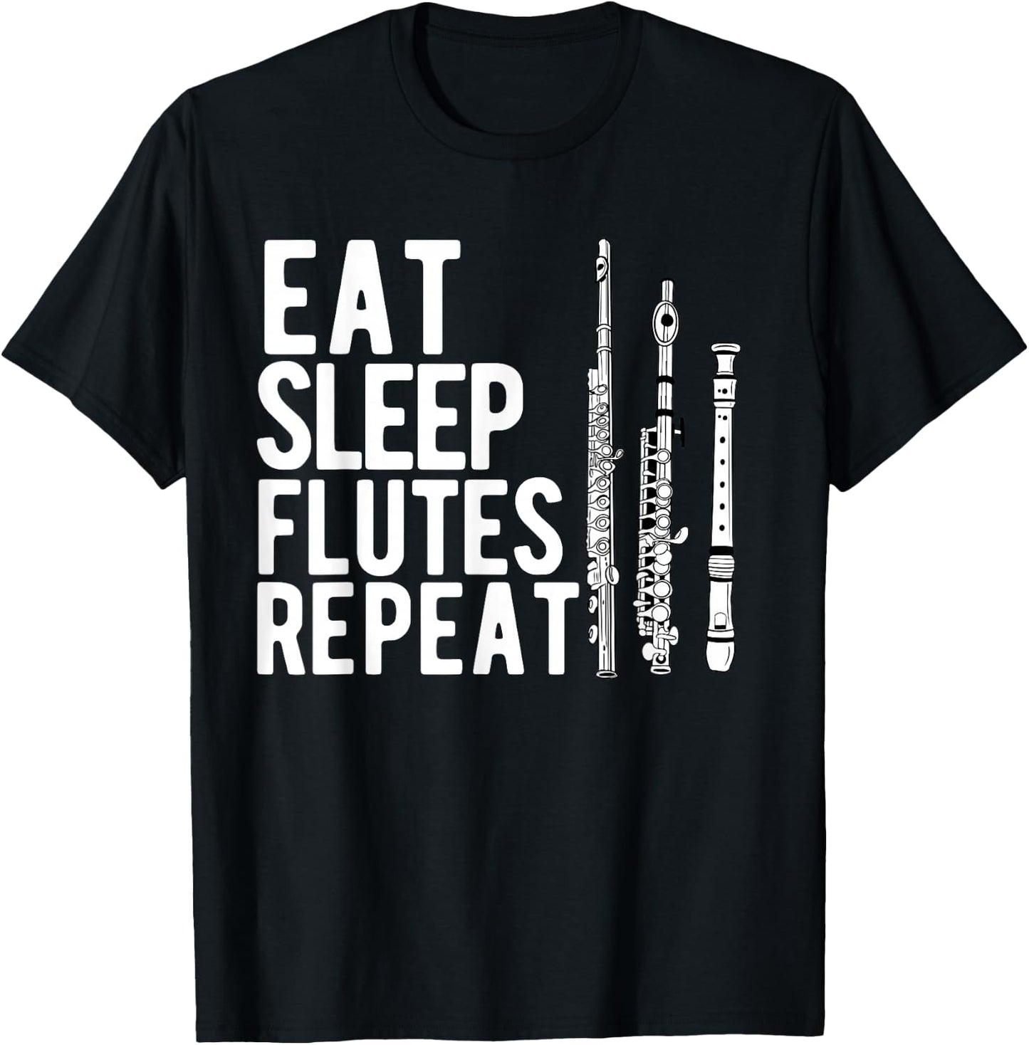Flute Players Women Girl Mom Daughter Flutist Marching Band T-Shirt - T-Shirt | Black